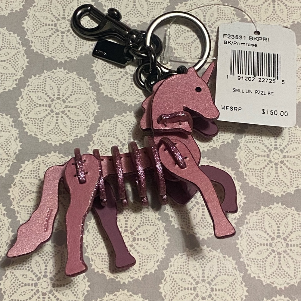 Coach Puzzle Unicorn Bag Charm F23531 - Picture 2 of 10